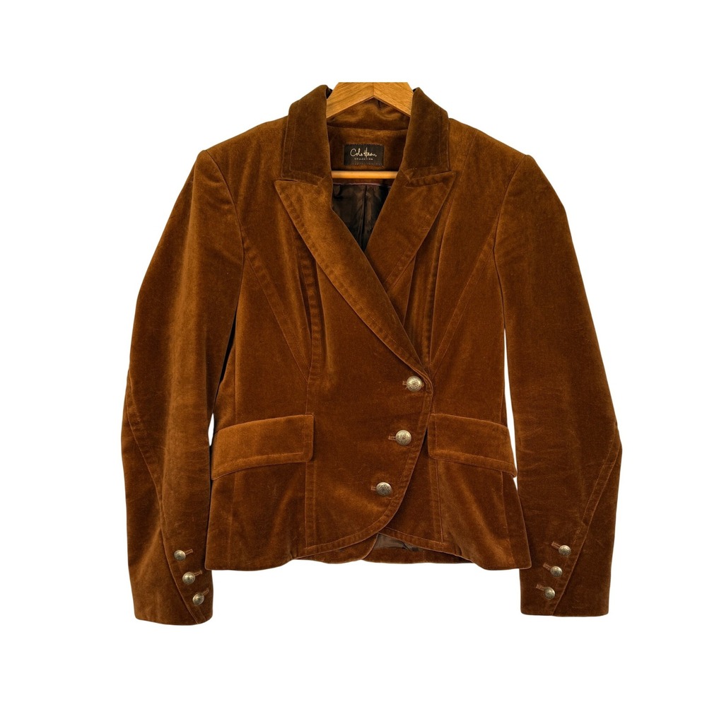 Cole Haan Collection Brown Velvet Equestrian Blazer Ornate Buttons Sm-see note - Picture 2 of 10